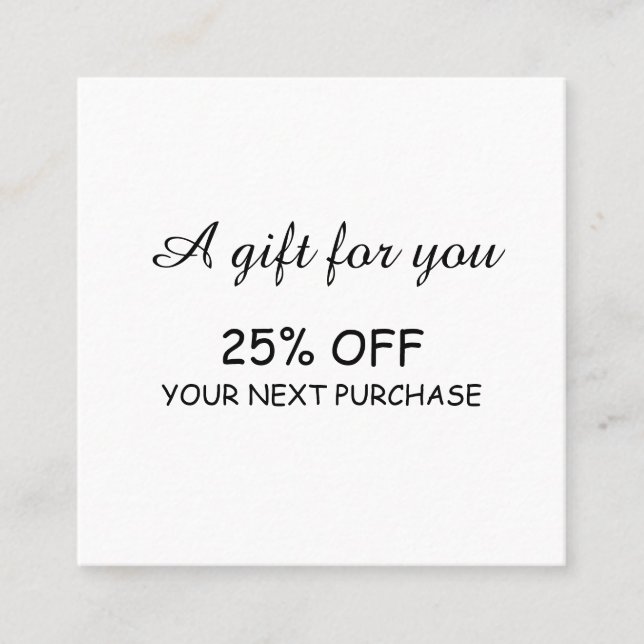 simple tarjeta de descuento de caligrafía mínima m (Anverso)