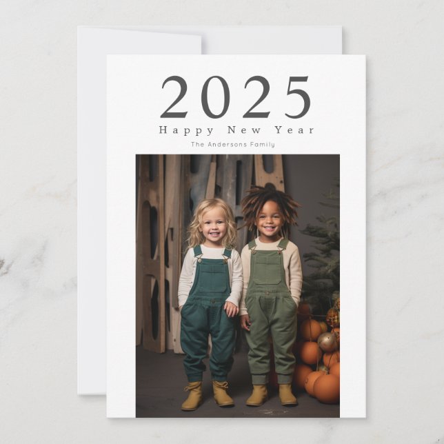 simple tarjeta de feliz año nuevo (Anverso)