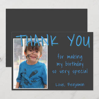 Simple tarjeta de foto de agradecimiento de cumple