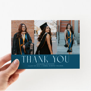Simple Tarjeta de Graduación Azul Turquesa con Múl