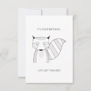Simple tarjeta de mapache "Es tu cumpleaños"