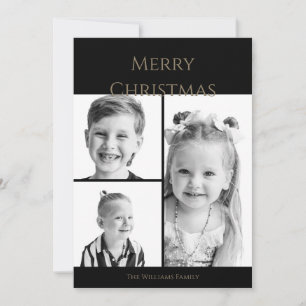 Simple Tarjeta de Navidad Collage Foto B/N