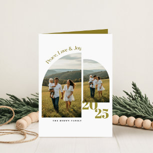 Simple Tarjeta de Navidad con Foto de Familia en V