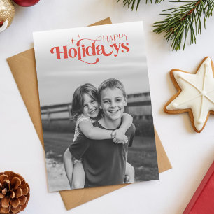 Simple Tarjeta de Navidad con Foto Retro con Letra
