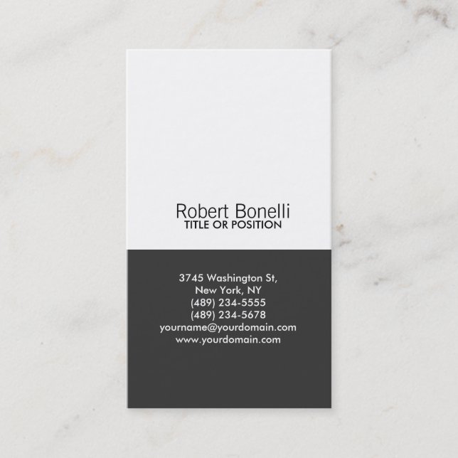 Simple tarjeta de presentación moderna en blanco y (Anverso)