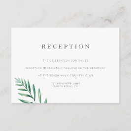 Simple tarjeta de recepción de bodas de vegetación