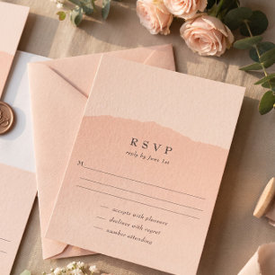 Simple Tarjeta de Respuesta de Boda de Color Rosa 