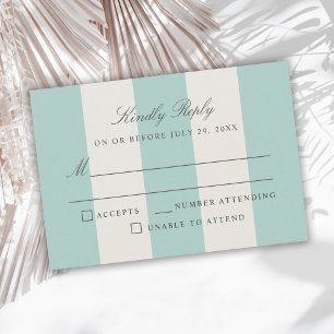 Simple Tarjeta de RSVP de Bodas con Rayas de Cabañ