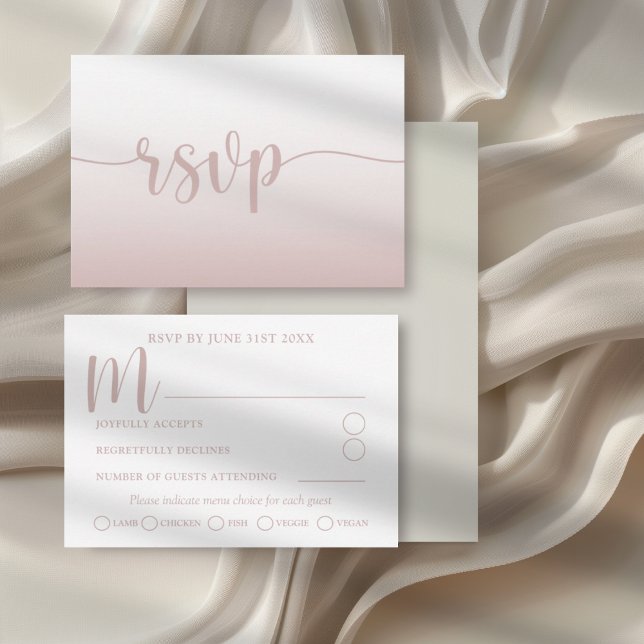 Simple Tarjeta de RSVP de Caligrafía con Gradiente (Subido por el creador)