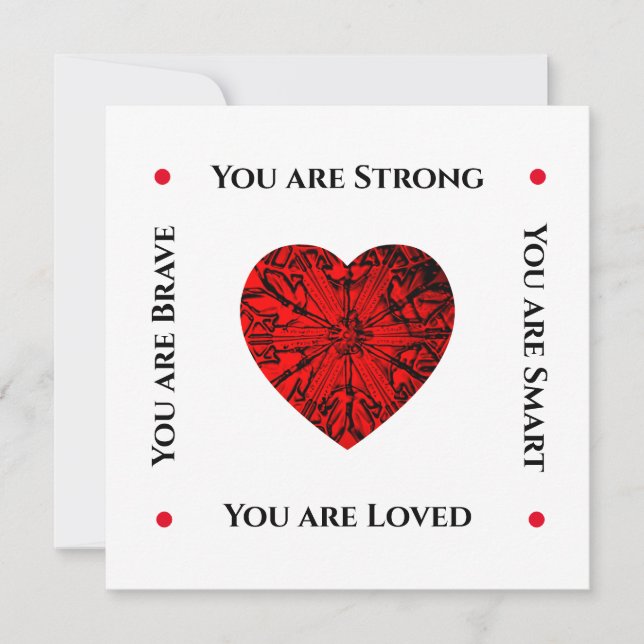 Simple tarjeta de vacaciones plana de San Valentín (Anverso)