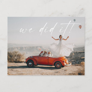 Simple Tarjeta Postal de Foto de Recepción de Boda
