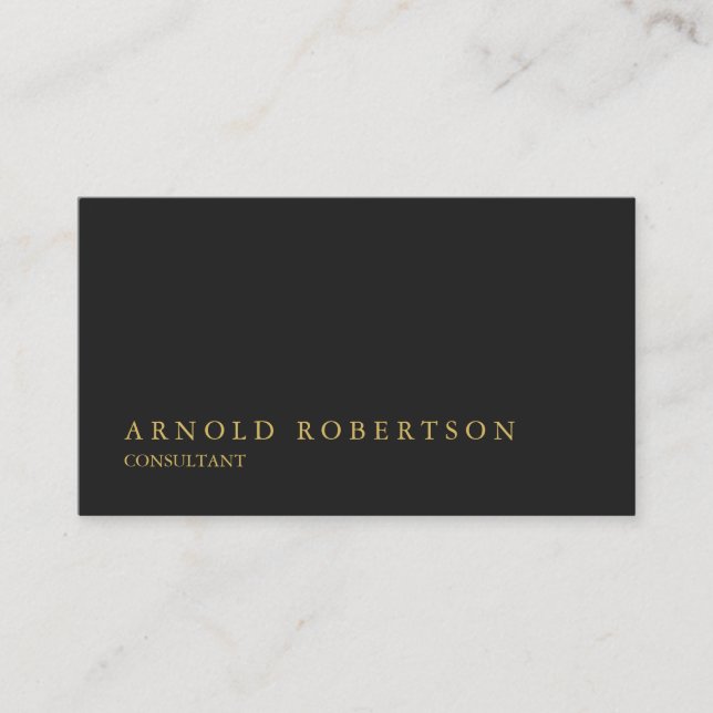Simple tarjeta profesional de oro gris claro (Anverso)