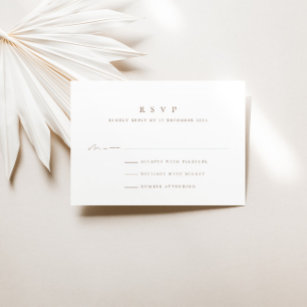 Simple tarjeta RSVP de boda Minimalista moderna