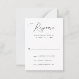 Simple tarjeta RSVP de matrimonio elegante formal
