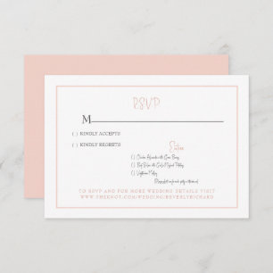 Simple tarjeta RSVP Rubor Modern Font Wedding
