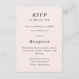 Simple tarjeta RSVP Rubor Pink Spring