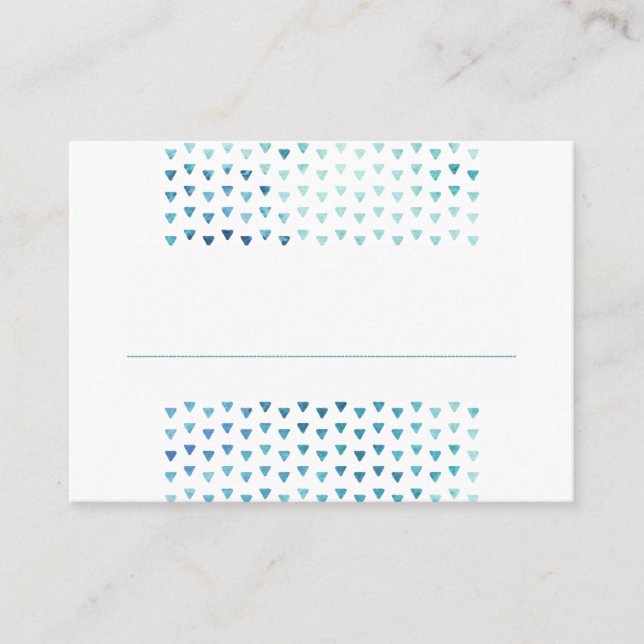 SIMPLE TARJETAS DE LUGAR BOHO patrón moderno azul (Anverso)