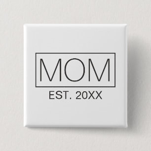 Simple tipografía de mamá Minimalista  Botón Pi