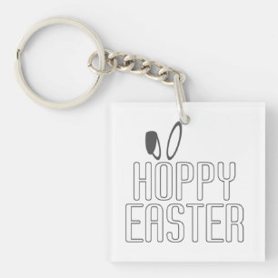 Simple tipografía de pascua de pascua Llavero