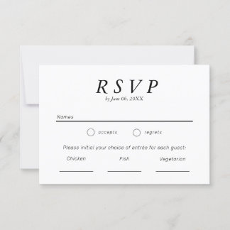 Simple Tipografía en blanco y negro Boda RSVP