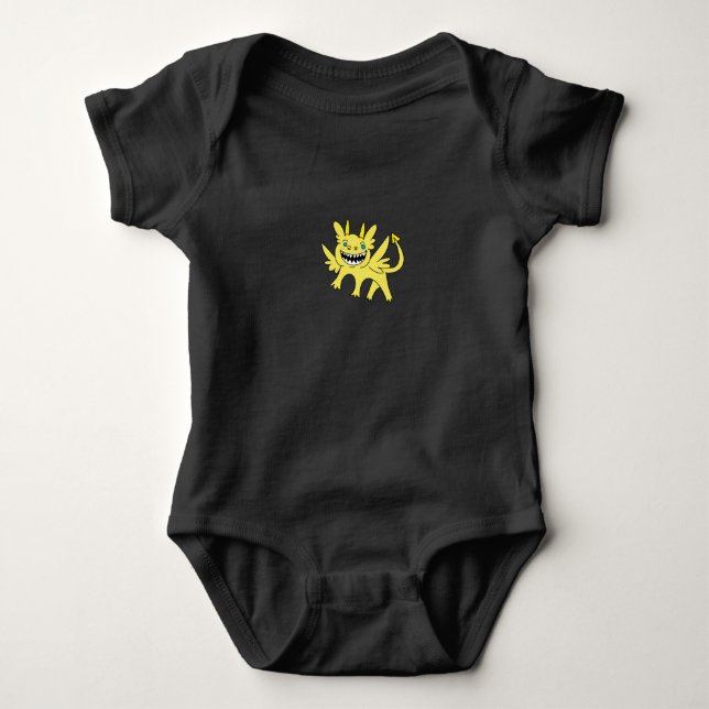 Simple Top de bebé dragón amarillo (Anverso)