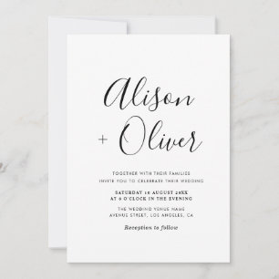 simple typografía qr código invitación a la boda