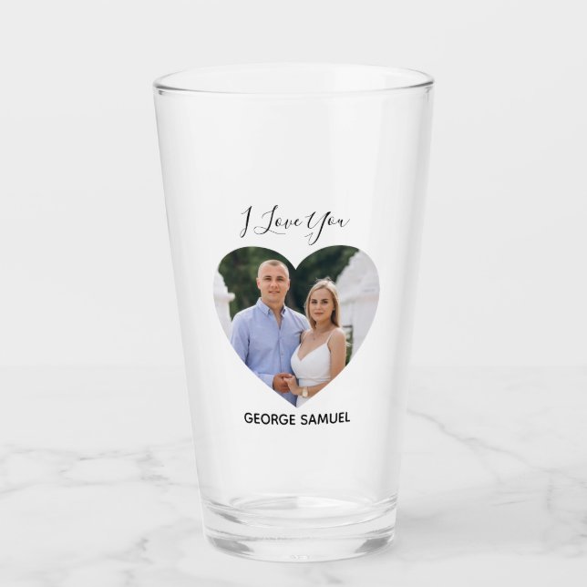 Simple Vaso de Cerveza para Pareja de San Valentín (Anverso)