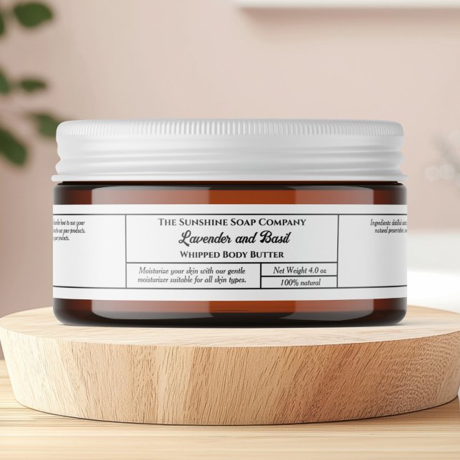 Simple white body butter cosmetics jar 1" x 7.25" (Subido por el creador)