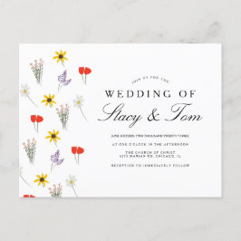 Simple Wildflowers Invitación a la boda con dibujo