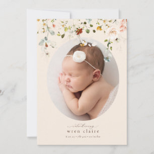 Simple Wildflowers Oval Photo Nace Anuncio