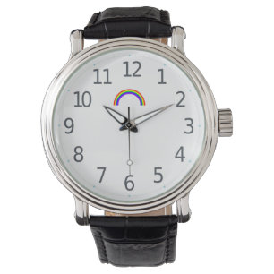 Simple y colorido orgullo LGBT reloj arcoiris masc