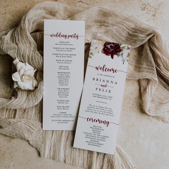 Simple y colorido programa clásico de bodas floral (Subido por el creador)