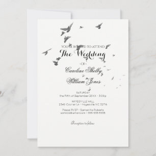 Simple y elegante bandada de la invitación a la bo