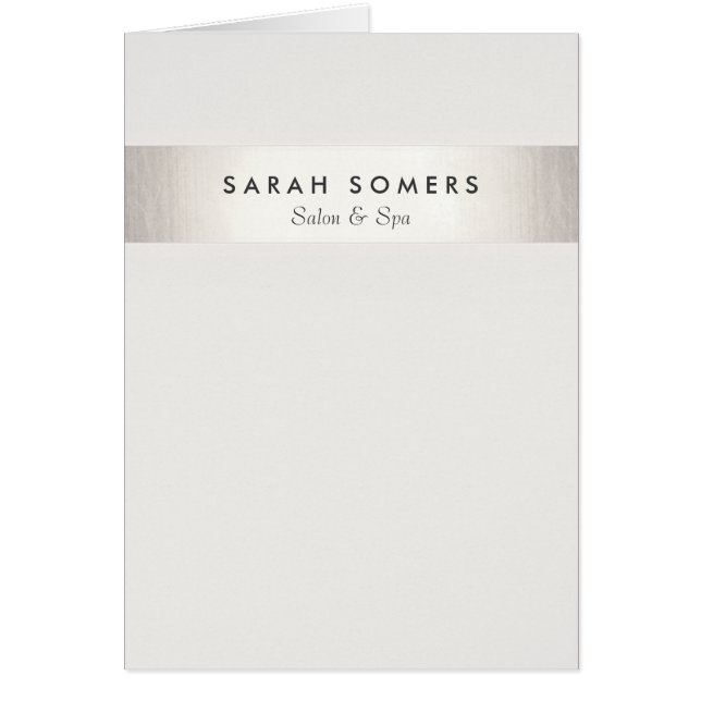 Simple y elegante blanco moderno FAUX Plata a raya (Frente)