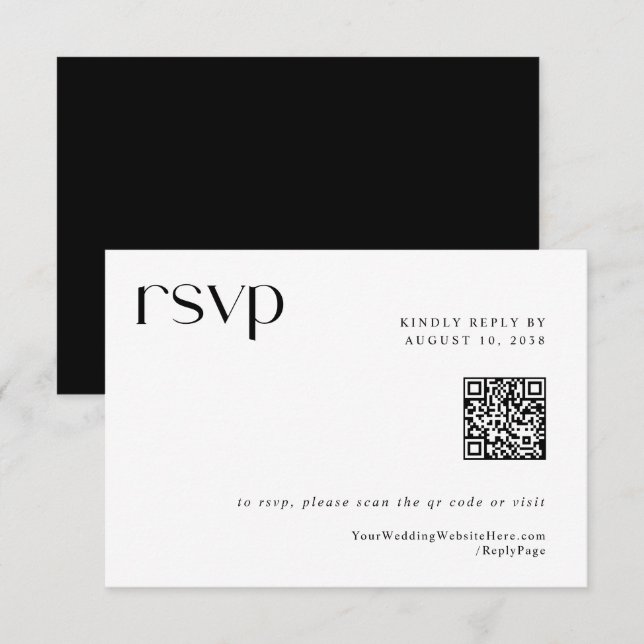 Simple y elegante Boda elegante Tarjeta RSVP de có (Anverso / Reverso)