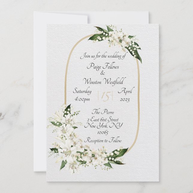 Simple y elegante invitación a la boda (Anverso)