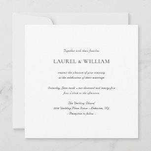 Simple y elegante Invitación a la Boda Cuadrada de