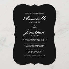 Simple y elegante invitación a la boda de la tipog