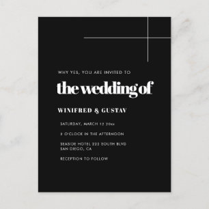 Simple y elegante invitación a la boda de moda