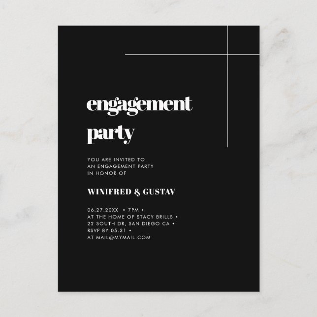 Simple y elegante invitación a la fiesta de compro (Anverso)