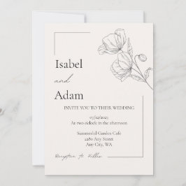 Simple y elegante invitación de boda asimétrica