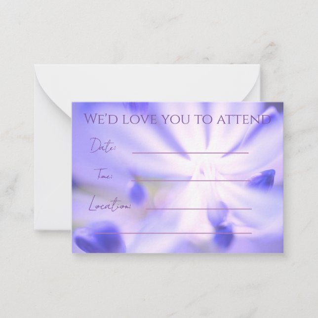 Simple y elegante invitación violeta plana (Anverso)