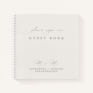 Simple y elegante libro de invitados de boda