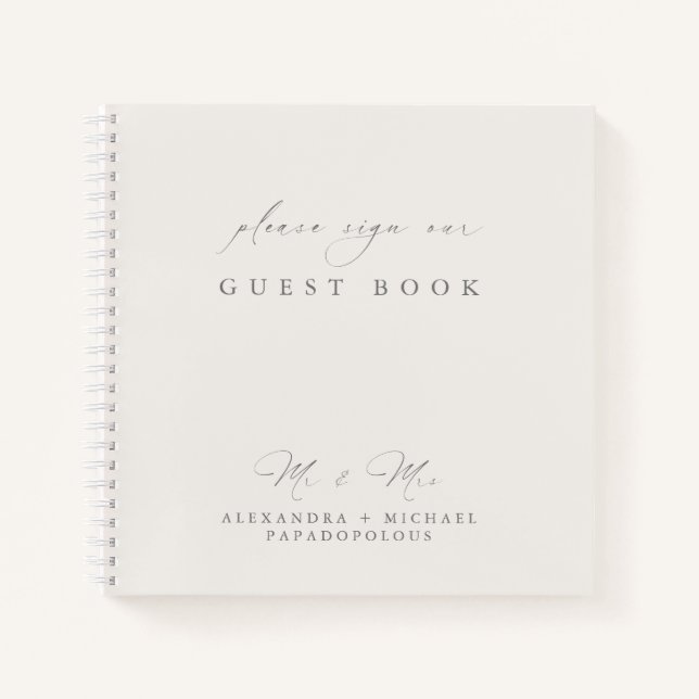 Simple y elegante libro de invitados de boda (Anverso)