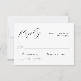 Simple y elegante matrimonio clásico mínimo RSVP