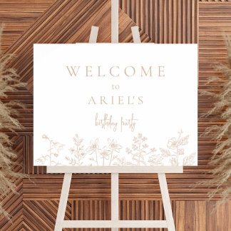 Simple y elegante señal de bienvenida de cumpleaño