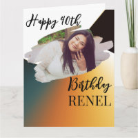 Simple y elegante tarjeta de foto para el cumpleañ