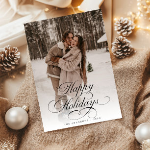 Simple y elegante tarjeta de Navidad con letra de 