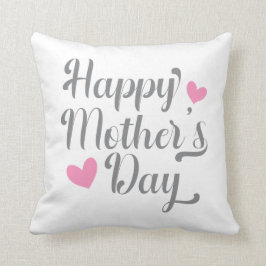 Simple y feliz Cojín decorativo de caligrafía del 