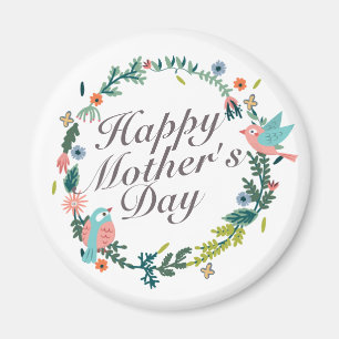 Simple y feliz día de la madre imán de la flor